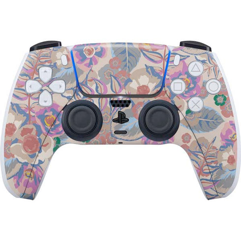 Warm Taupe Floral PS5 Controller Skin